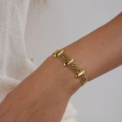 [Royal Vicky]Kathleen Layered Chain Gold Bracelet