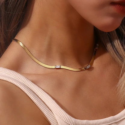 [Royal Vicky]Eve Herringbone Gold Necklace