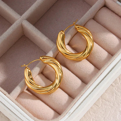 [Royal Vicky]Denisse Twisted Hoop Earrings
