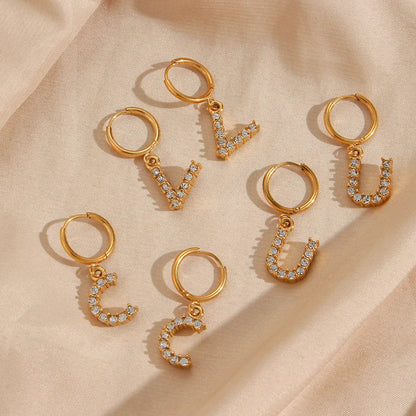 [Royal Vicky]Wilhemina Initial Letter Earrings