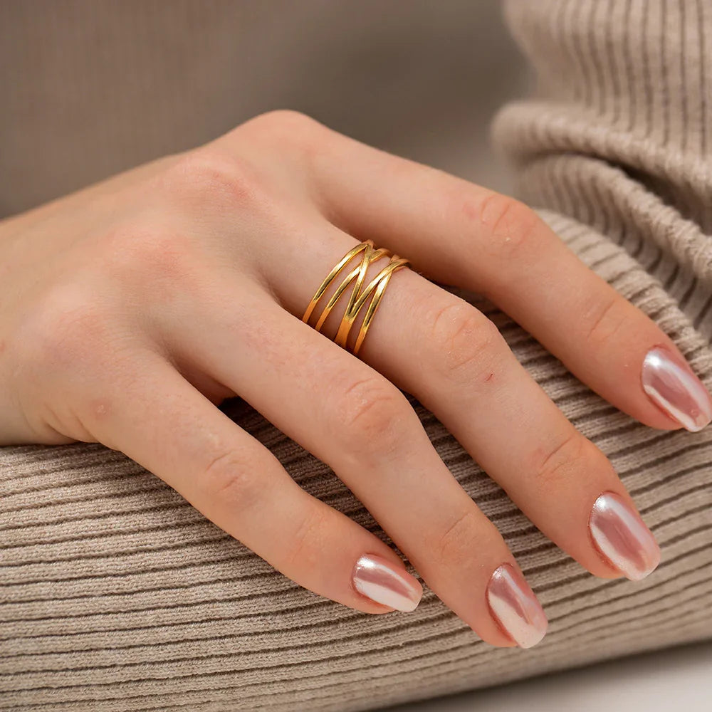[Royal Vicky]River Gold Ring