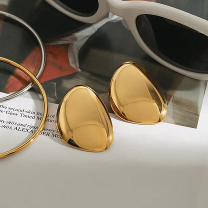 [Royal Vicky]Carrie Chunky Bean Gold Earrings