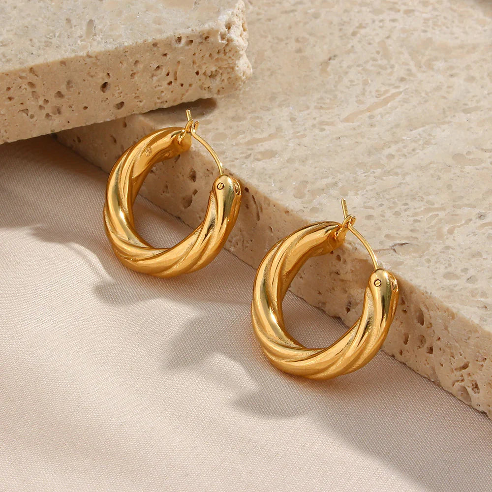 [Royal Vicky]Denisse Twisted Hoop Earrings
