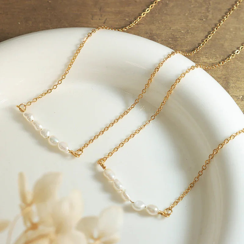 [Royal Vicky]Fleur Freshwater Pearl Gold Necklace
