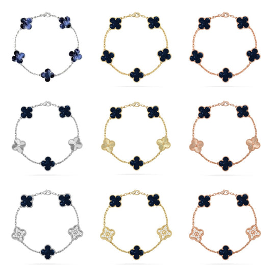 [Vicky]CLOVER 5 MOTIF PIETERSITE BRACELET COLLECTION