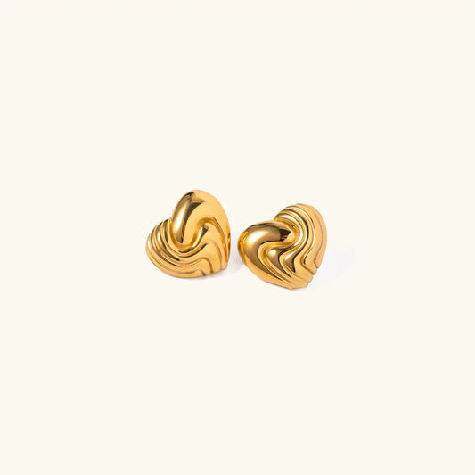[Royal Vicky]Milena Heart Gold Earrings