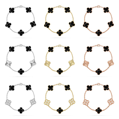 [Vicky] CLOVER 5 MOTIF PULSAR STONE BRACELET COLLECTION