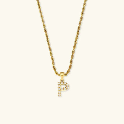 [Royal Vicky]Elodie Initial Letter Pearl Necklace