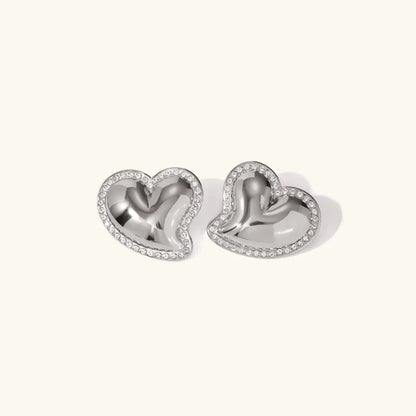 [Royal Vicky]Holly Heart Gold Earrings