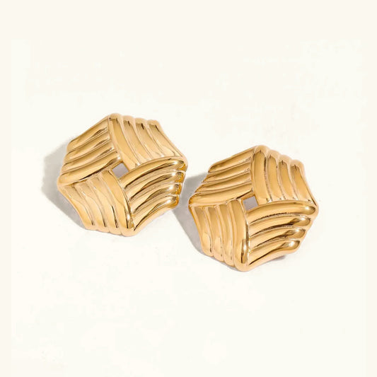 [Royal Vicky]Vanessa Criss Cut Gold Earrings