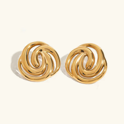 [Royal Vicky]Janice Triple Spiral Gold Earrings