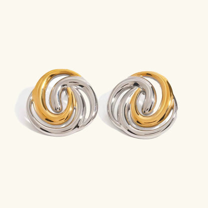 [Royal Vicky]Janice Triple Spiral Gold Earrings