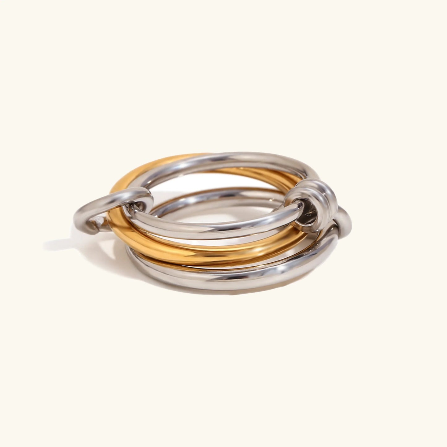 [Royal Vicky]Gabriela Two-Tone Ring Stack