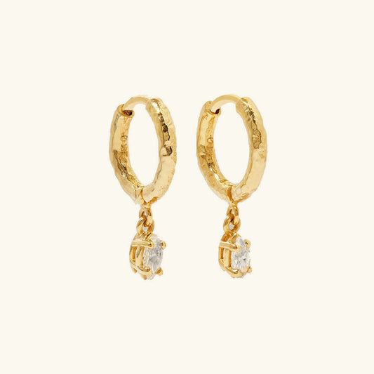 [Royal Vicky]Shayla Hammered Diamond Hoops
