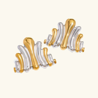 [Royal Vicky]Nora Ripple Gold Earrings