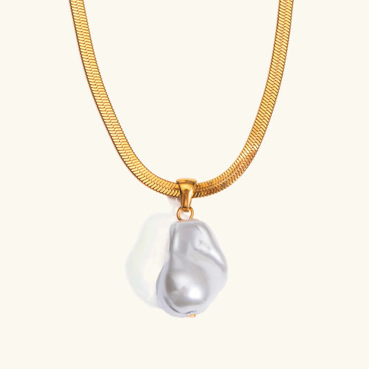 [Royal Vicky]Glorietta Herringbone Pearl Necklace