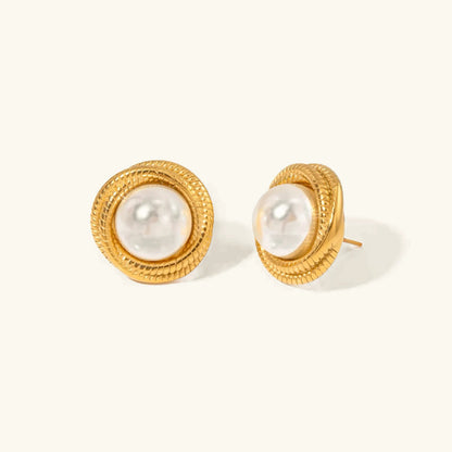 [Royal Vicky]Aqua Freshwater Pearl Earrings