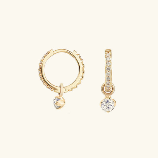[Royal Vicky]Blake Reversible Diamond Hoops