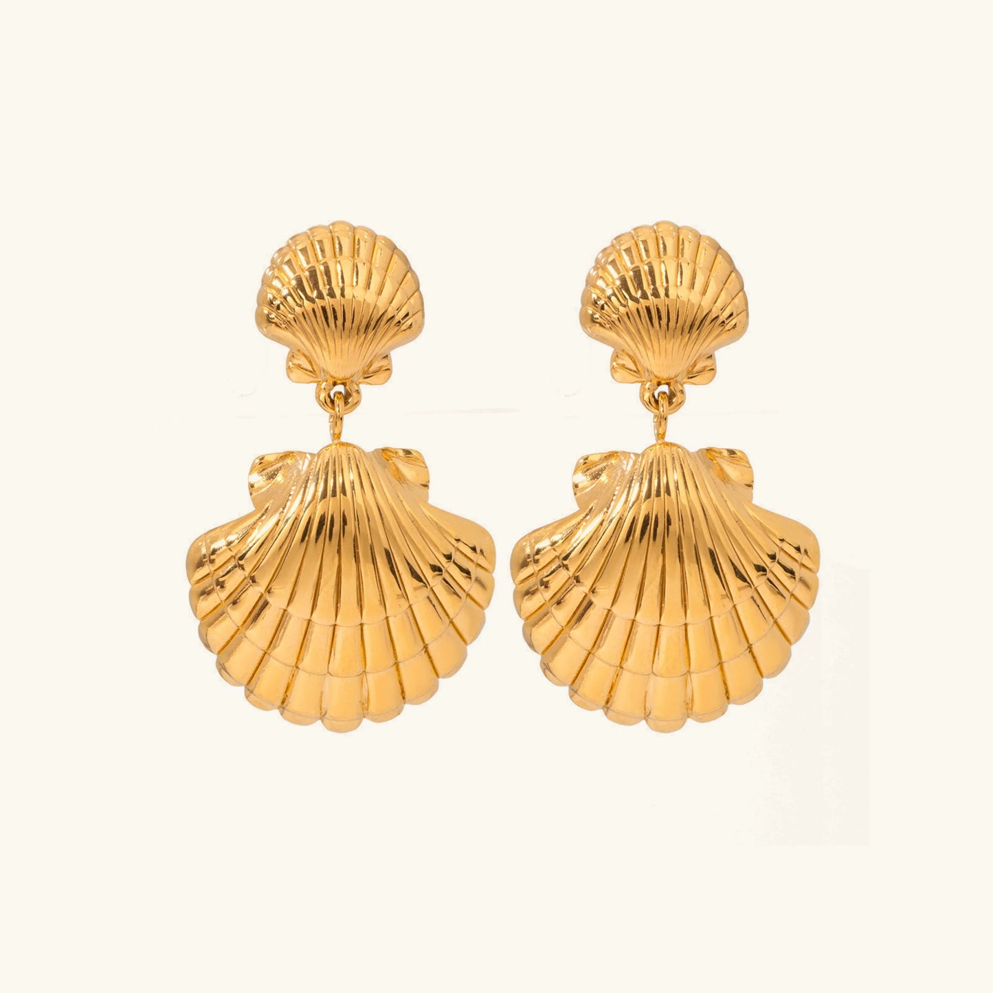[Royal Vicky]Sandy Gold Seashell Earrings