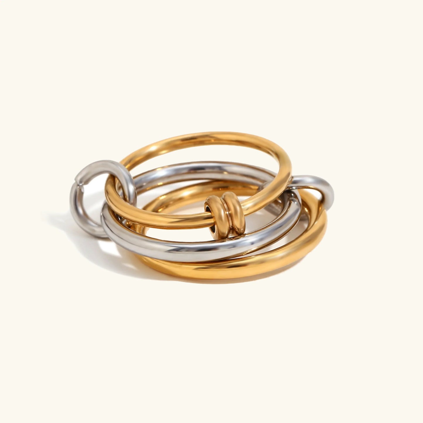 [Royal Vicky]Jessica Two-Tone Ring Stack