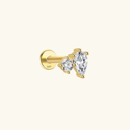 [Royal Vicky]Kate Flat Back Diamond Stud