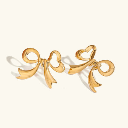 [Royal Vicky]Carissa Gold Bowtie Earrings