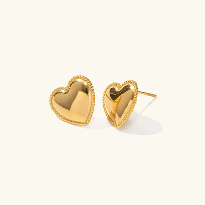 [Royal Vicky]Ruth Heart Gold Earrings