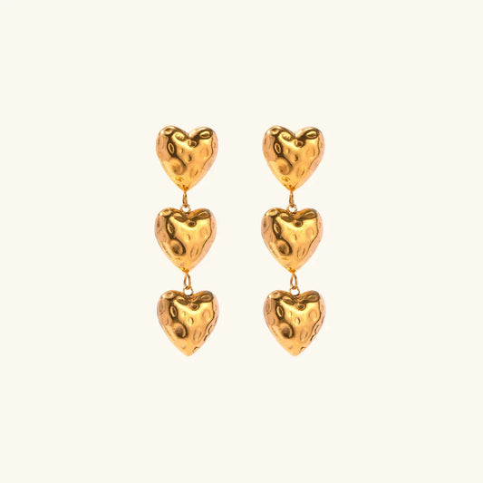 [Royal Vicky]Heather Heart Gold Earrings