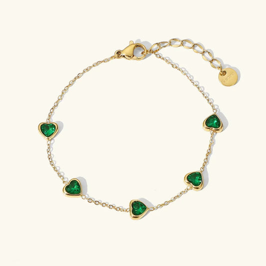 [Royal Vicky]Francia Green Heart Bracelet