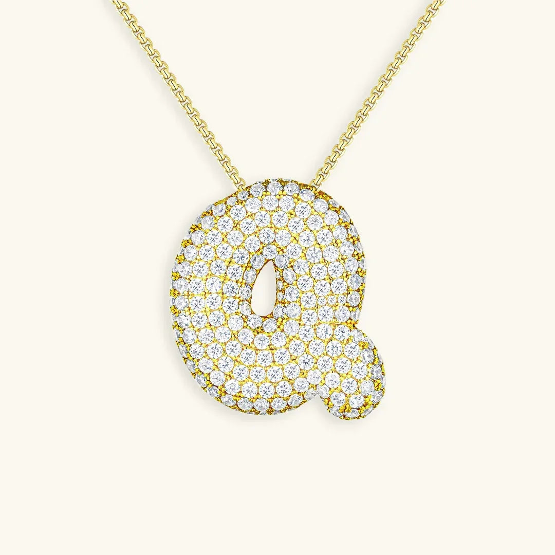 [Royal Vicky]Bubble Initial Diamond Necklace
