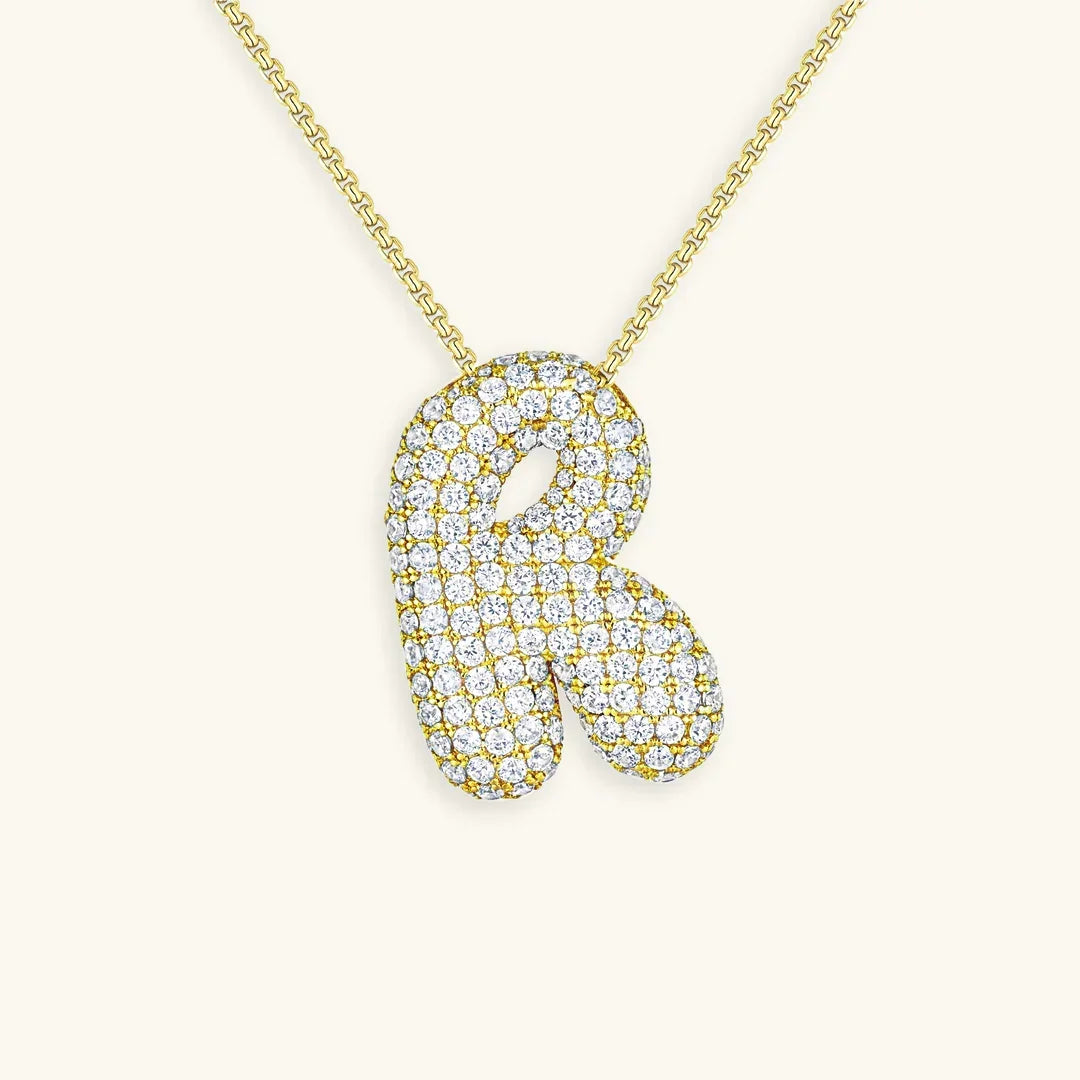 [Royal Vicky]Bubble Initial Diamond Necklace