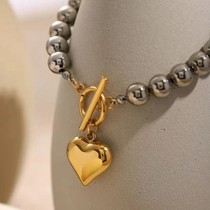 [Royal Vicky]Alicia Chunky Bead Heart Bracelet