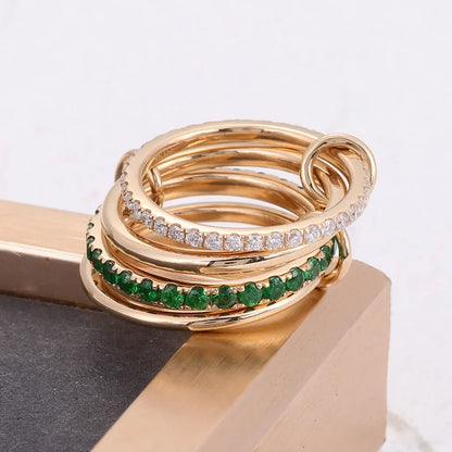 [Royal Vicky]Imani Stacked Diamond Ring