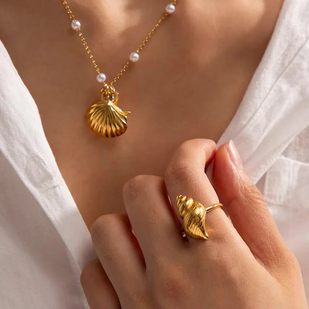 [Royal Vicky]Ohana Sea Conch Gold Ring