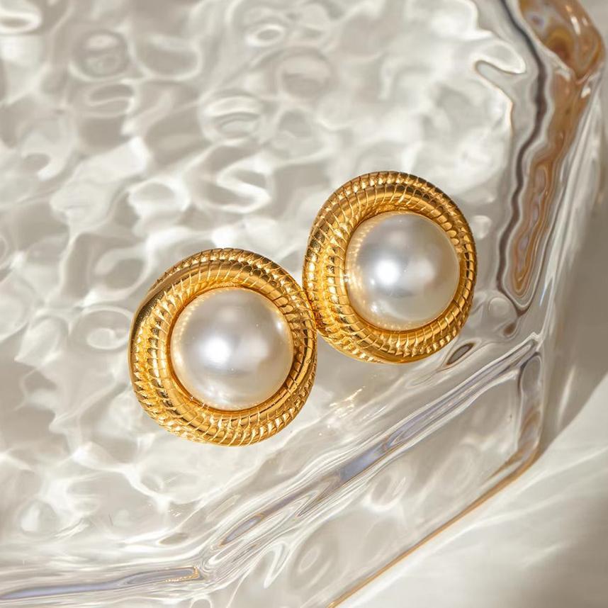 [Royal Vicky]Aqua Freshwater Pearl Earrings