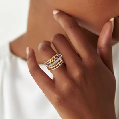 [Royal Vicky]Collina Stacked Diamond Ring