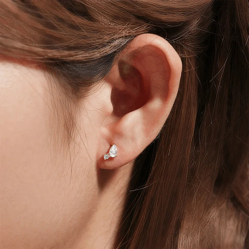 [Royal Vicky]Kate Flat Back Diamond Stud
