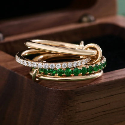 [Royal Vicky]Imani Stacked Diamond Ring
