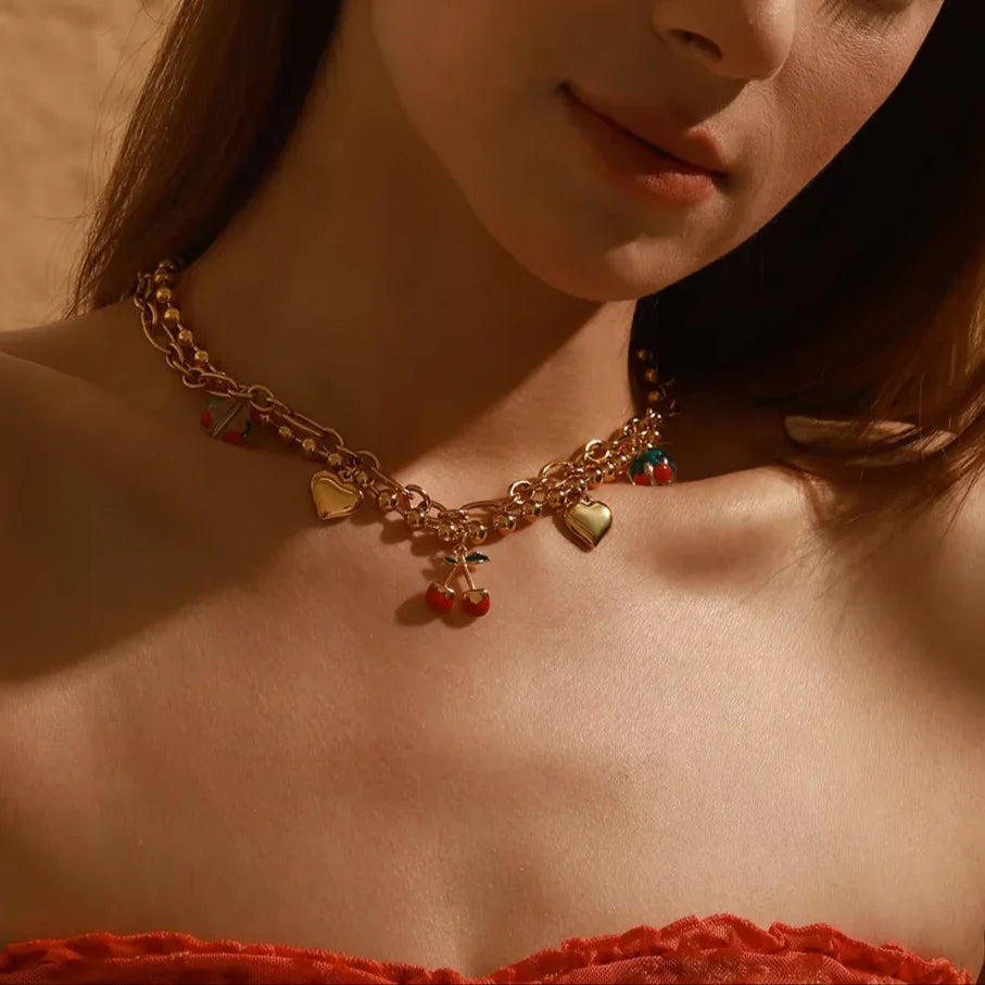 [Royal Vicky]Kai Gold Cherry Necklace