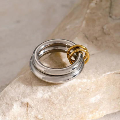 [Royal Vicky]Dune Stacked Gold Ring
