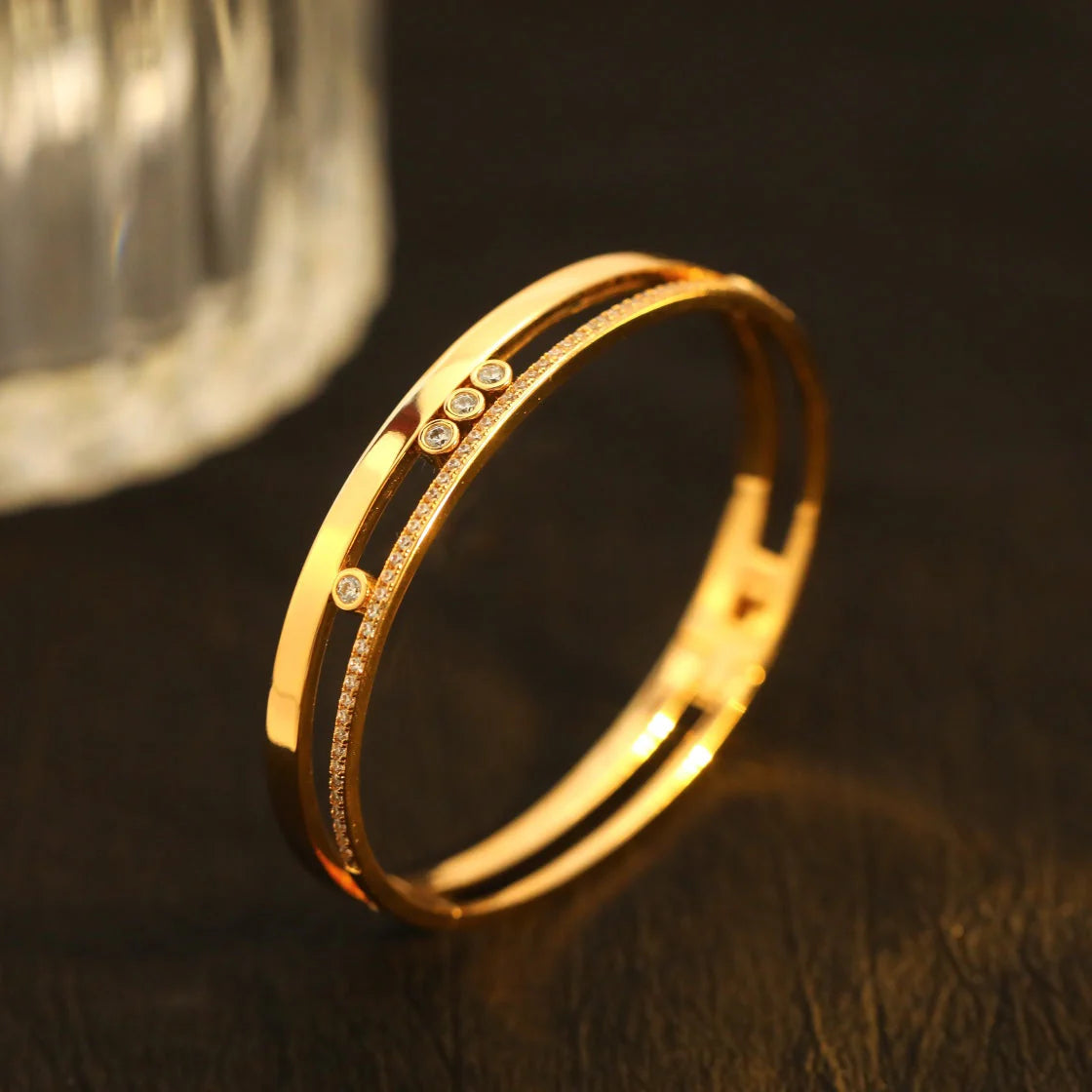 [Vicky]Move Romane Diamond Bangle Bracelet