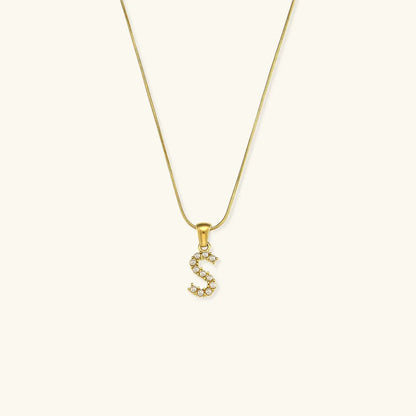 [Royal Vicky]Augustine Initial Letter Pearl Necklace