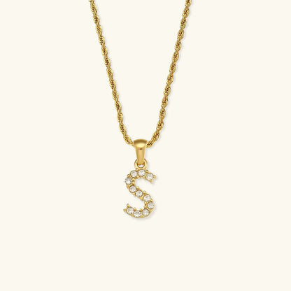 [Royal Vicky]Maeve Letter Initial Diamond Necklace