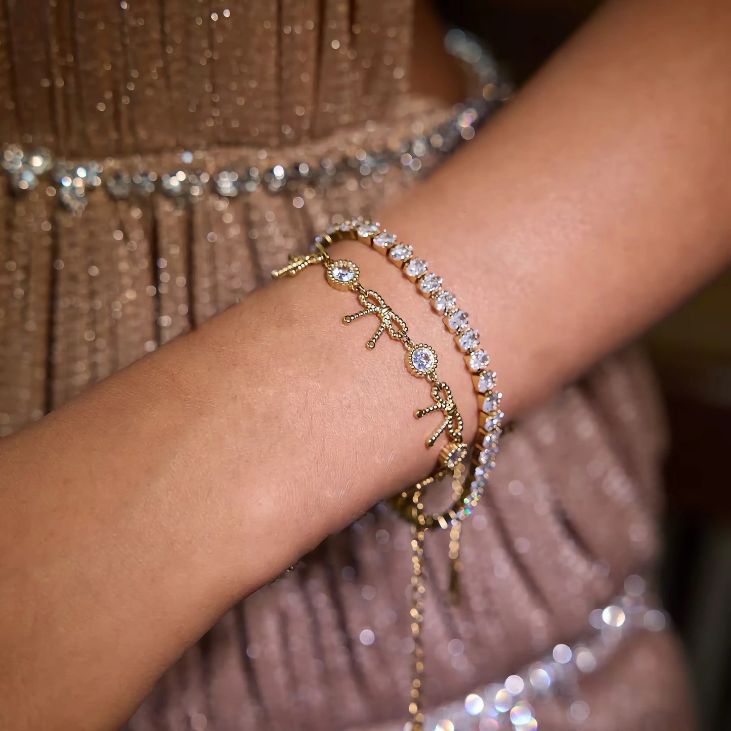[Royal Vicky]Honora Ribbon Knot Diamond Bracelet
