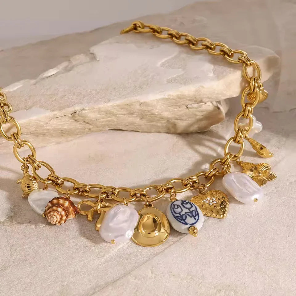 [Royal Vicky]Wavecrest Ocean-Inspired Necklace