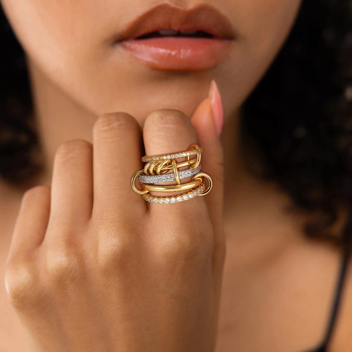 [Royal Vicky]Blaise Stacked Diamond Ring