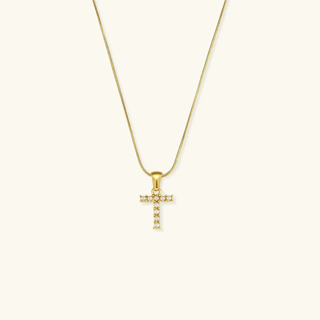 [Royal Vicky]Augustine Initial Letter Pearl Necklace