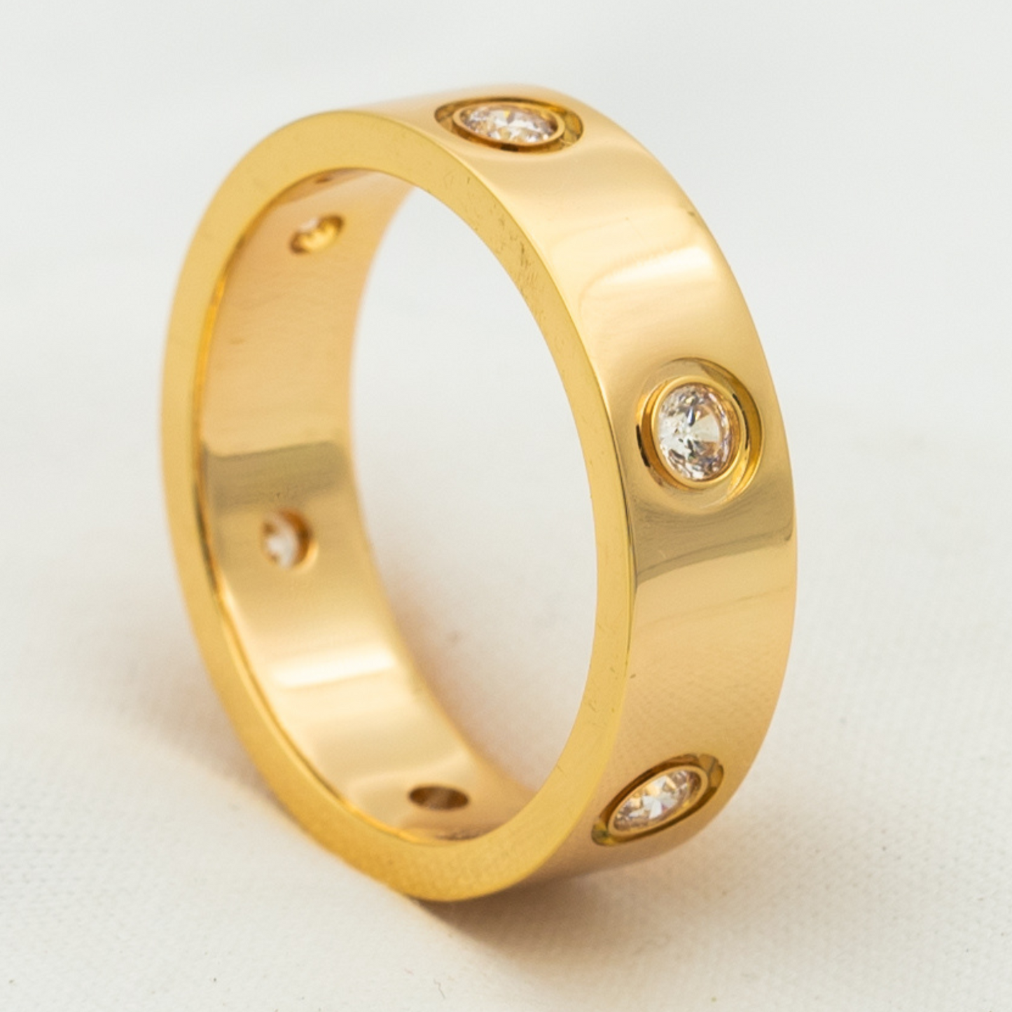 [Vicky]LOVE RING 5.5MM 6 DIAMONDS PINK GOLD