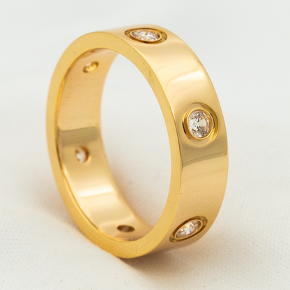 [Vicky]LOVE RING 5.5MM 6 DIAMONDS PINK GOLD