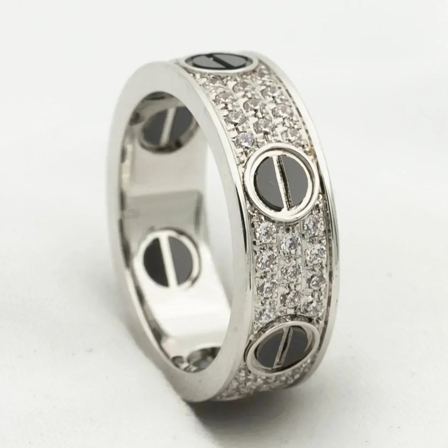 [Vicky]LOVE RING 5.5MM DIAMONDS PAVED CERAMIC